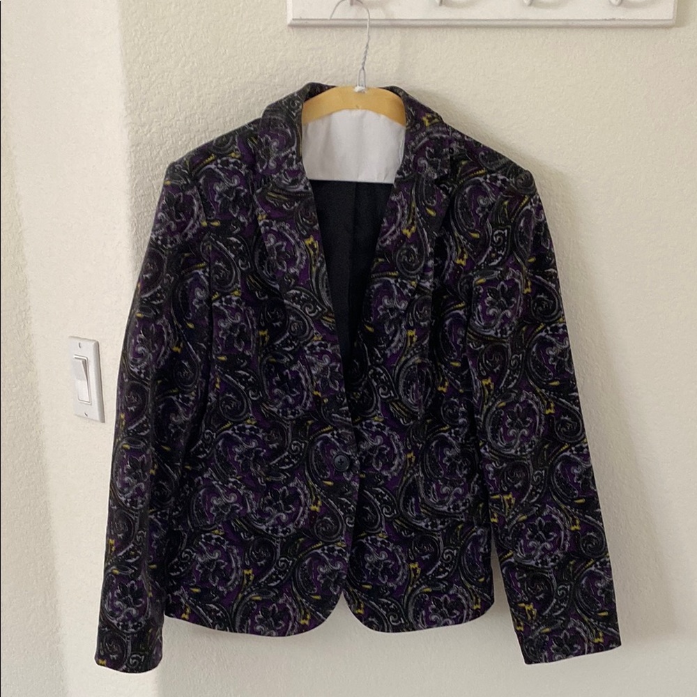 Talbots Chic Purple & Black Blazer